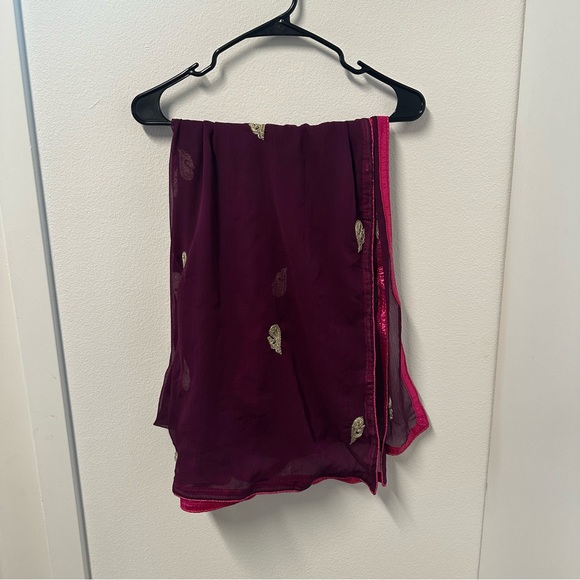 Pink and purple fully embroidered two piece salwar kameez set - Picture 10 of 11